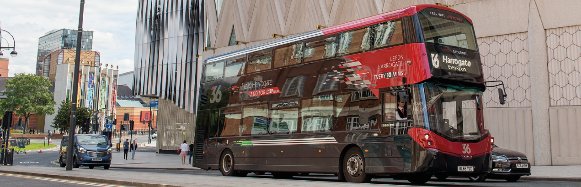 A 36 double-decker bus on the streets of England