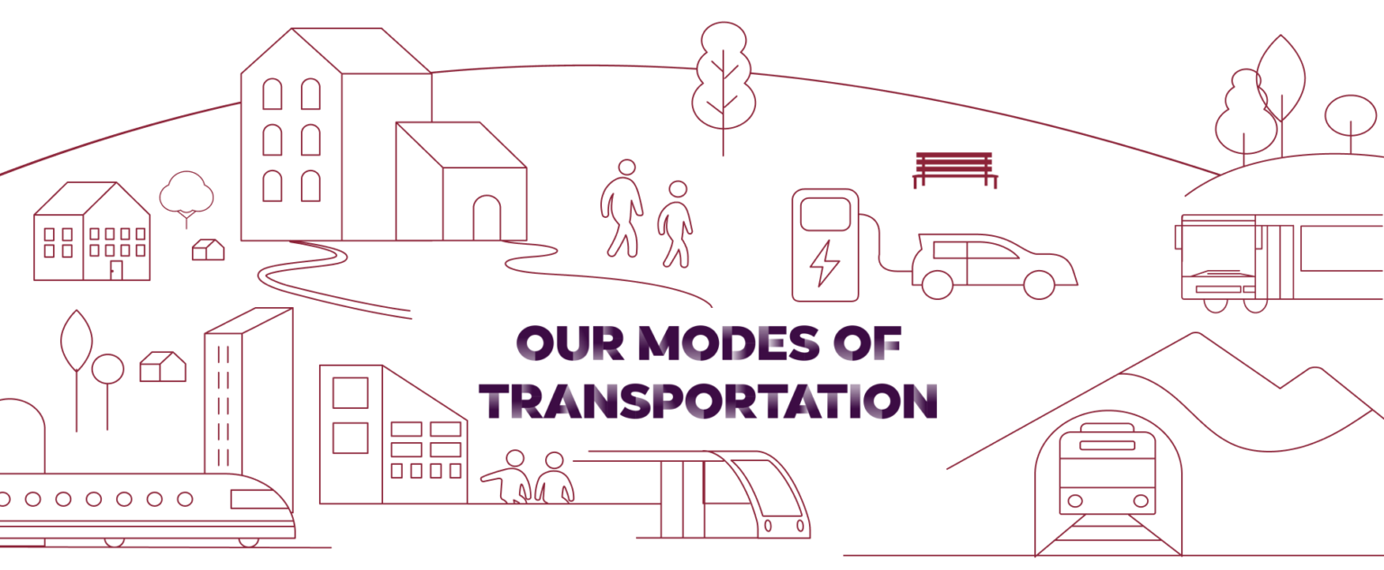 illustration of the different modes of transport operated by transdev